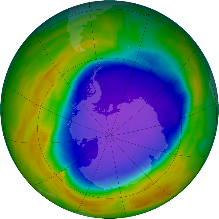 Antarctic ozone map for 06 October 1996